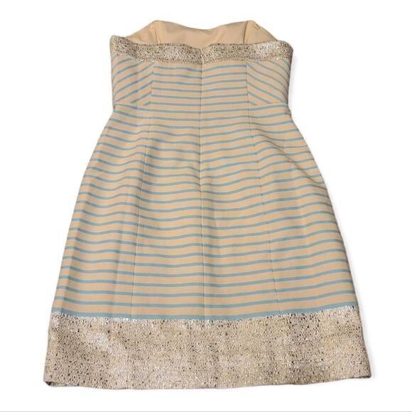 LILLY PULITZER Strapless Remi Blue Horizon Metallic Dress Size 00 New - Picture 4 of 6